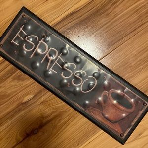 Espresso indoor coffee wall decor/sign